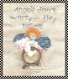angels don't worry stitchery pattern