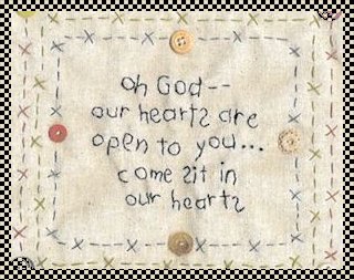 Our hearts are open primitive stitchery pattern