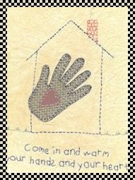 warm your heart applique and primitive stitchery pattern