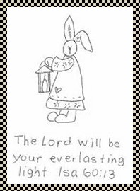 The Lord will be my everlasting light primitive stitchery pattern